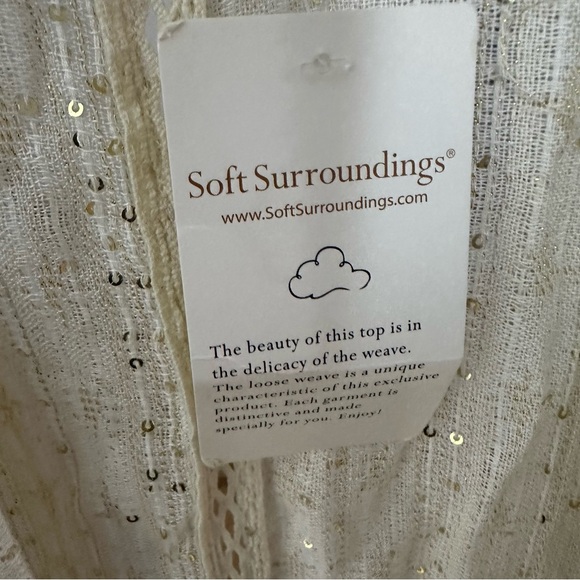 Soft Surroundings Boho Sheer Sequin Kimono Cardigan Topper Open Front Large NWT - Picture 12 of 13
